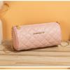 Summer new trend women's bags cylindrical messenger bags embroidered rhombus chain bags