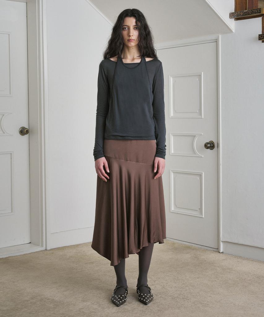 Simeteuligpeosenteu Halter Layered Long Sleeve / Charcoal