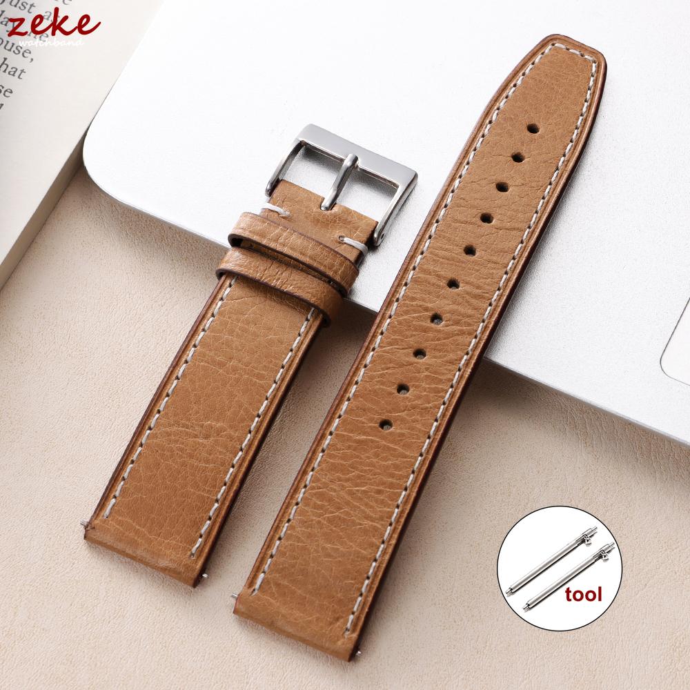 20mm 22mm Calfskin Genuine Leather Watchbands Quick Release Watch Band for Seiko for Omega Belt Vintage Brown Smartwatch Strap
