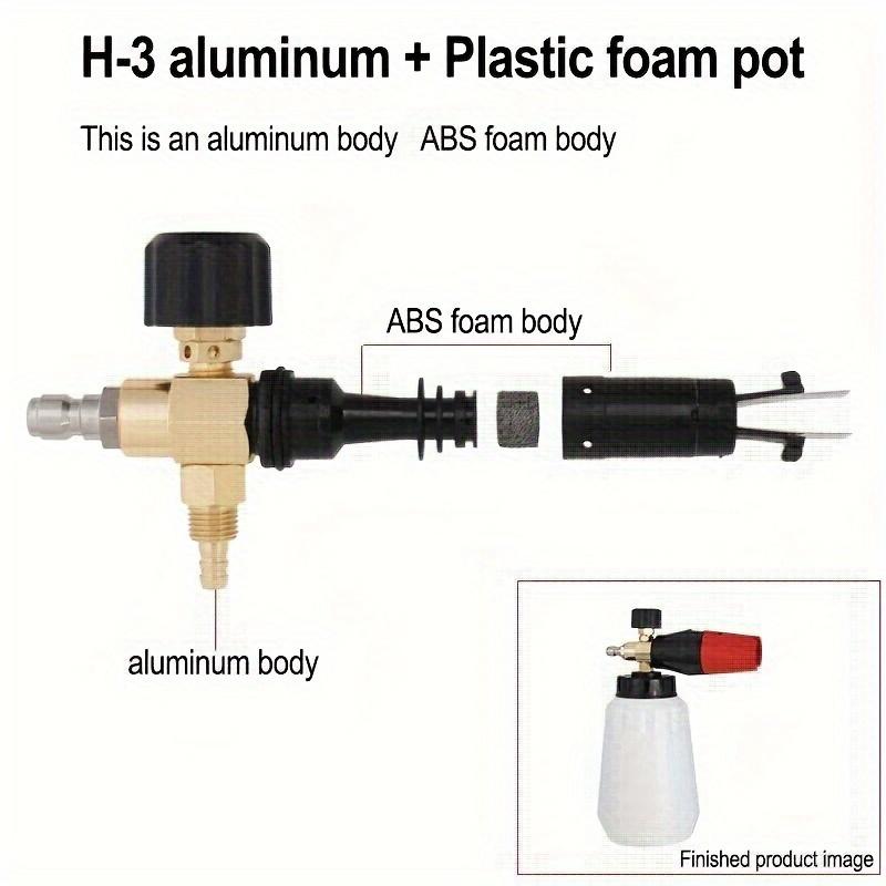 Pistol de pulverizare cu spumă de înaltă presiune, formă de fulg de zăpadă, capacitate mare de 1L, cu conectare rapidă de 1/4, instrument de curățare cu presiune înaltă