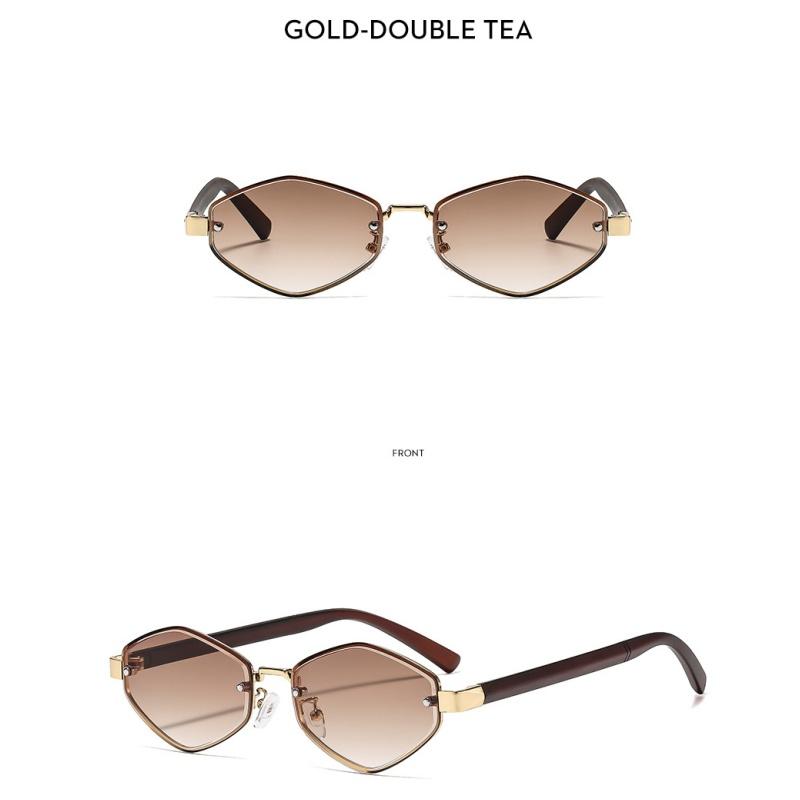 Women's sunglasses, men's and women's retro polygonal metal sunglasses