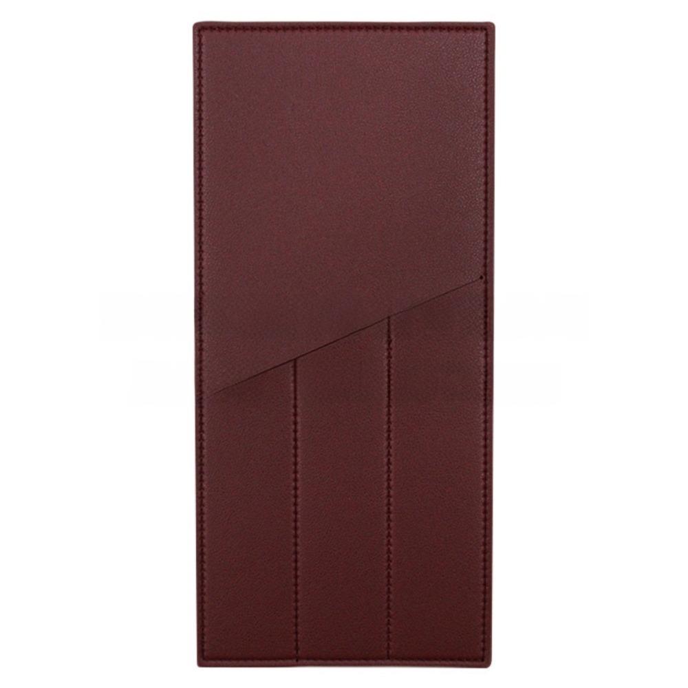 

PU Leather Cutlery Storage Bag Simple Design Forks Spoons Organizer Restaurant Use 3 Pocket Red