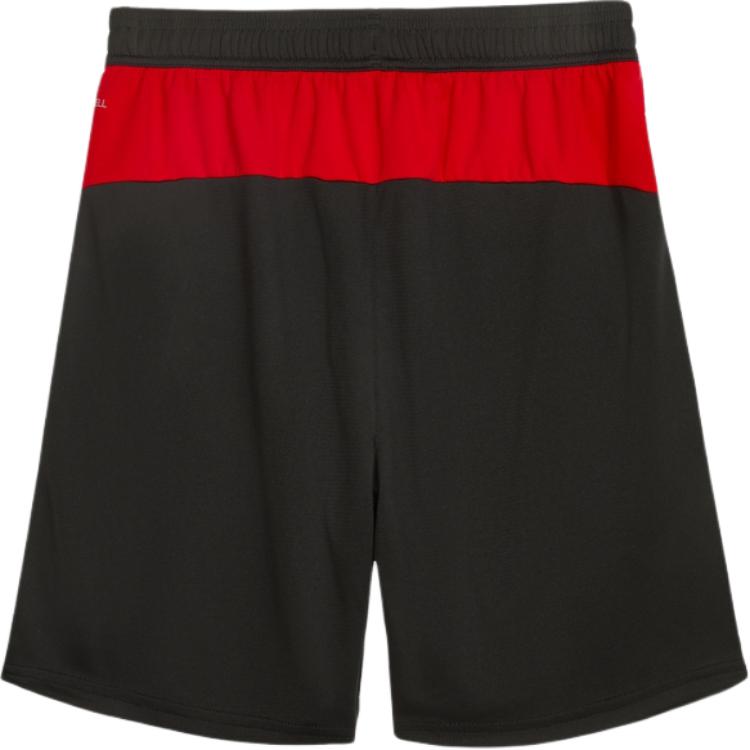Puma X AC Milan Collaboration ACMSHORTS SS25 DryCELL Replica Fashion Comfortable Soft Quick-Dry Lace-Up Football Shorts Men Shorts Black Red 779987-04
