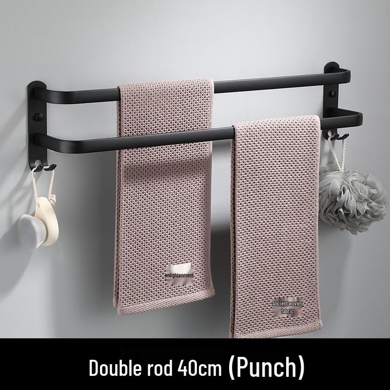 Schwarzer Weltraum-Aluminium Einzel-Handtuchhalter und -ständer zum Aufhängen von Handtüchern im Badezimmer