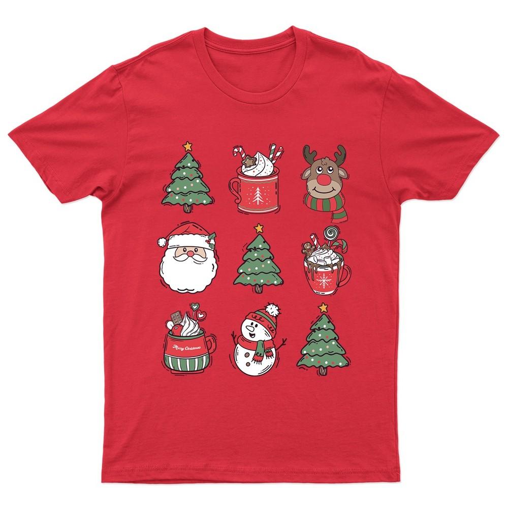 Merry Christmas Holiday Illustrations TShirt Unisex Gift Retro Funny Unisexs