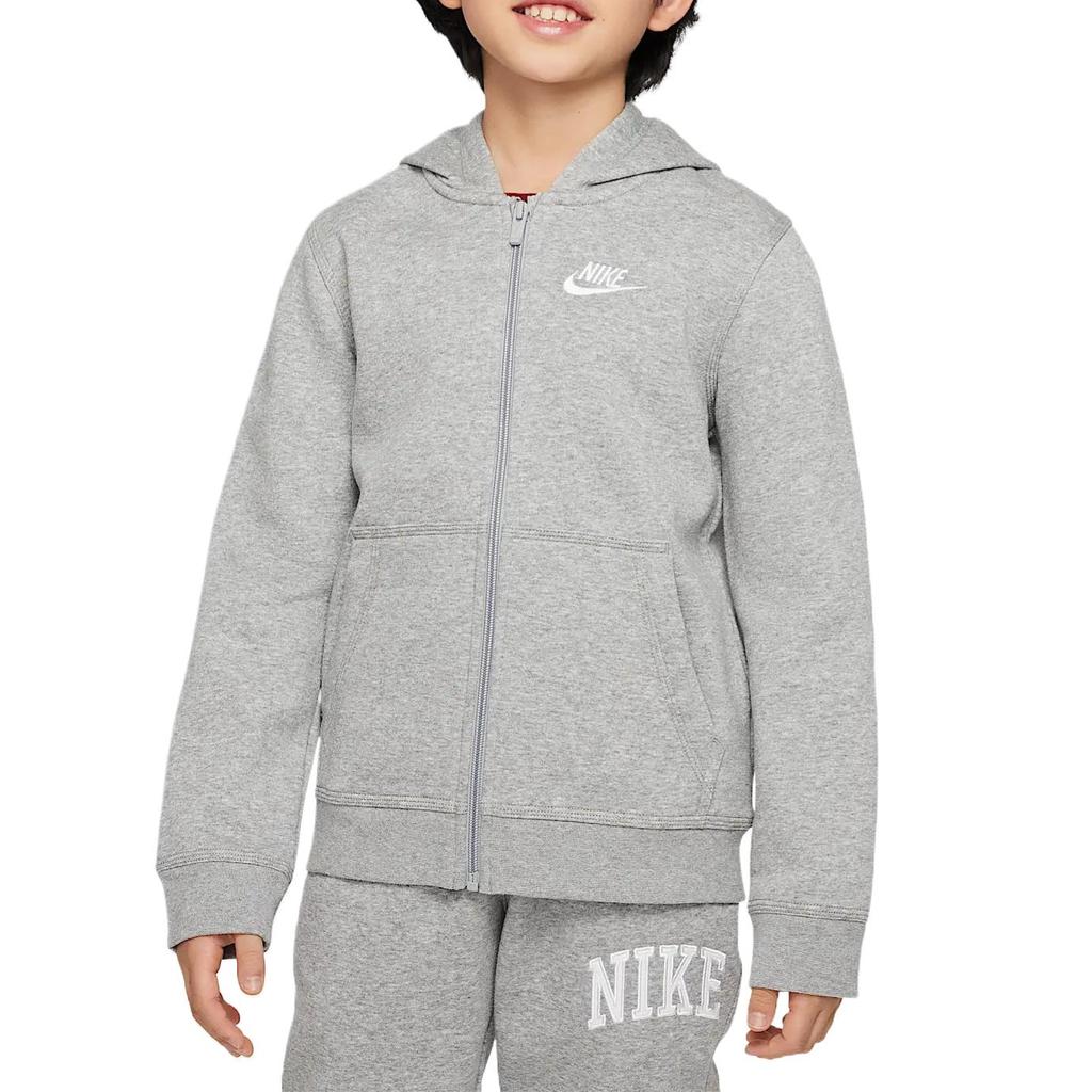 New Nike Jacket Sportswear Club Dark Gray Mixed Color With White Base Gray Kids' BV3699-063