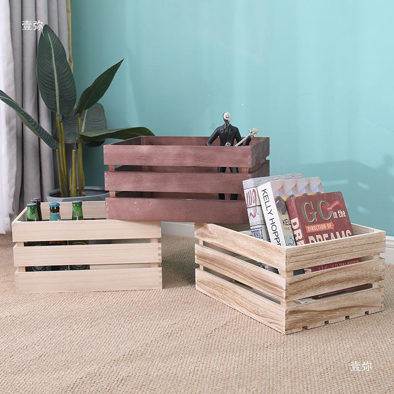 Vintage Solid Wood Decorative Storage Box - Large, Small, or Fruit Prop Frame