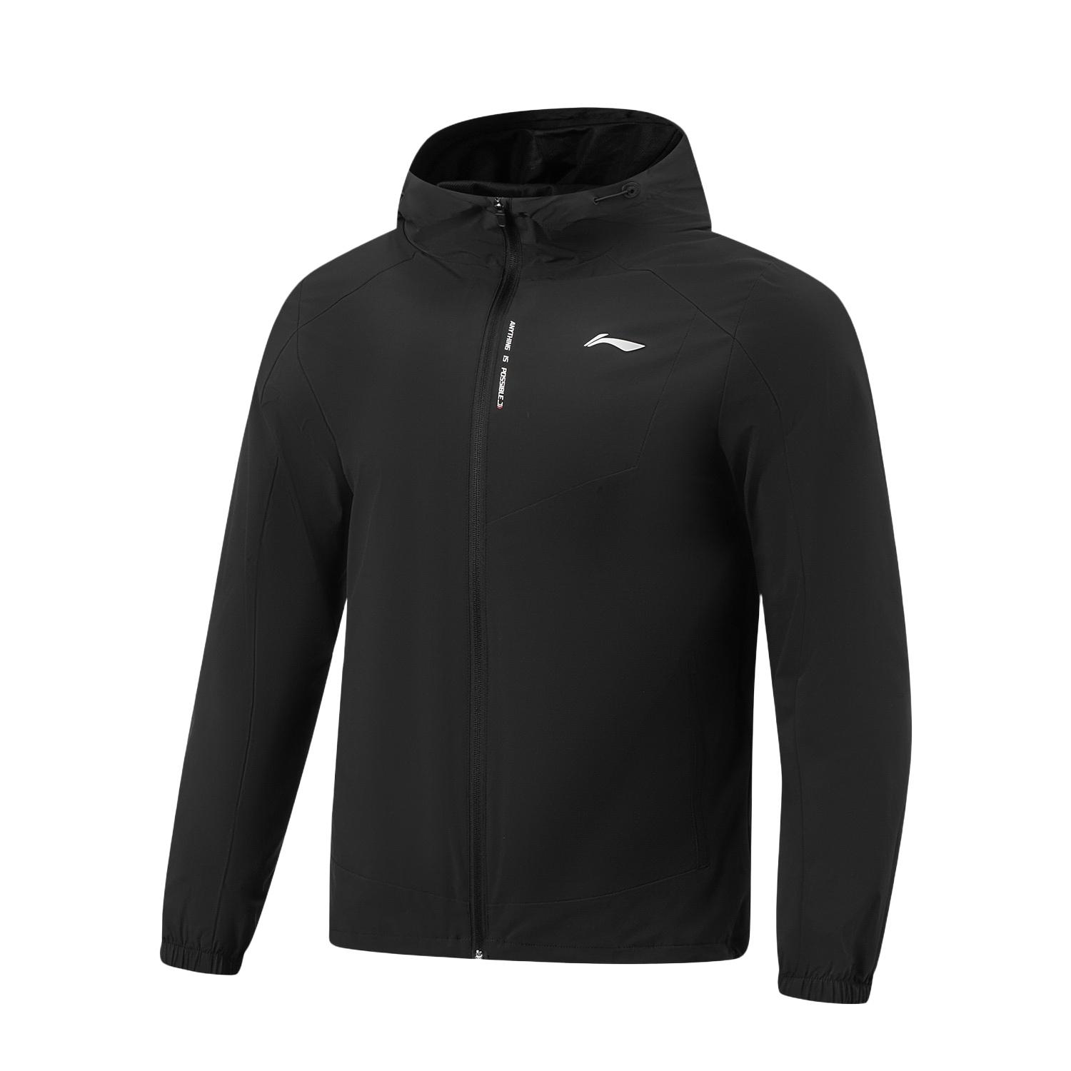 Li-Ning Мужская спортивная куртка с капюшоном, ветрозащитная и водостойкая, куртки AFDW119-1 M