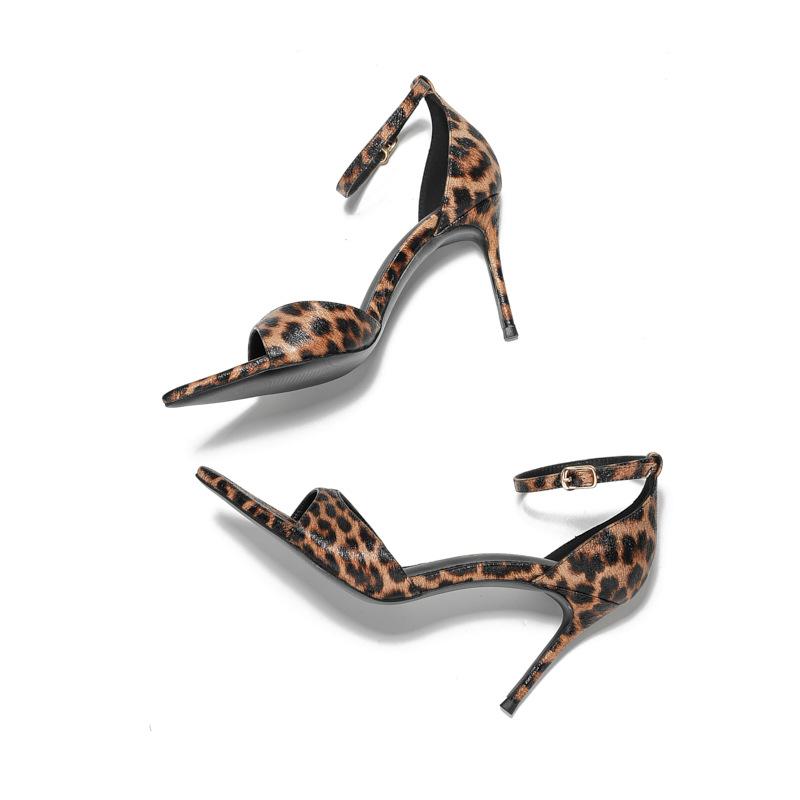 Leopard Print Women's Sandals Simple Versatile High Heels Fashion Summer Women's Shoes