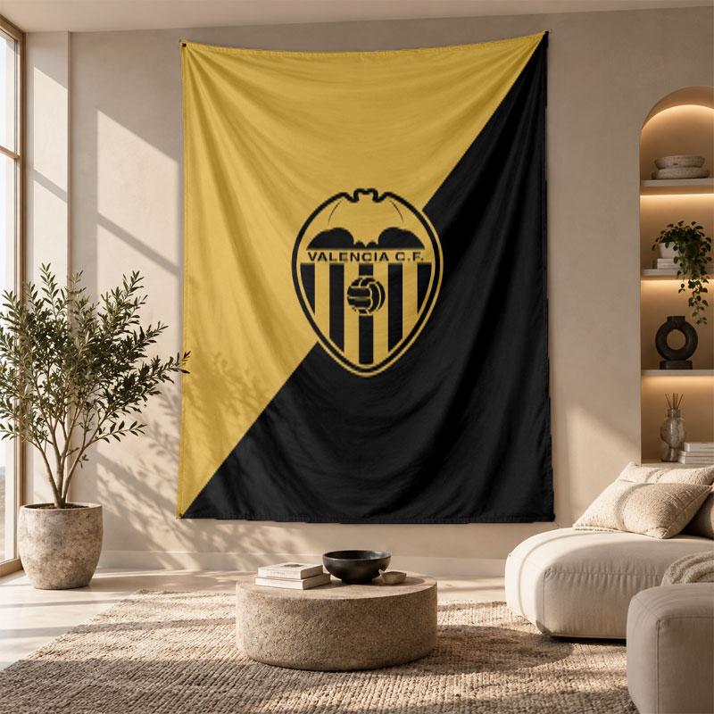 Decorative Tapestry,Valencia FC Printed Wall Art, Lightweight Wall Hanging For Bedroom Background