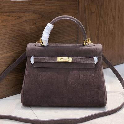 Autumn and Winter New Retro Suede Keli Bag Leather Large-capacity Handbag Commuting Versatile Shoulder Messenger Bag