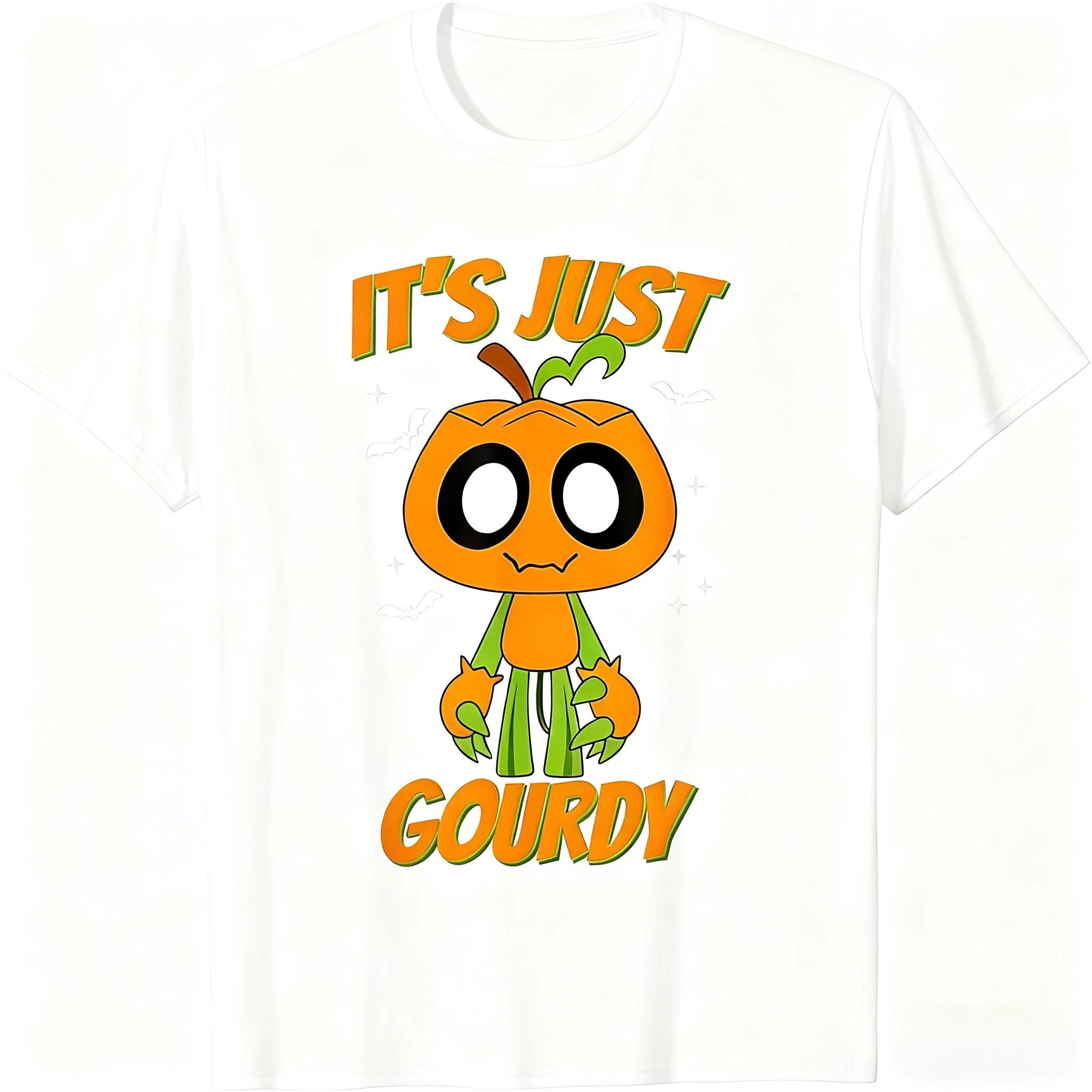 

Halloween It s Just Gourdy Cute Pumpkin T-Shirt Unisex Funny Graphic Tee Perfect for Halloween Enthusiasts & Casual Wear Fans XXXL