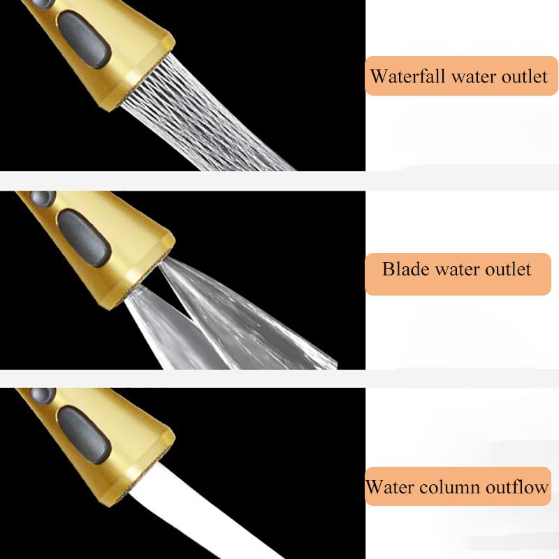 Golden Stainless Steel Kitchen Sink Double Waterfall Digital Display Sink Embossed Large Single Slot Multi-functional Wash Basin