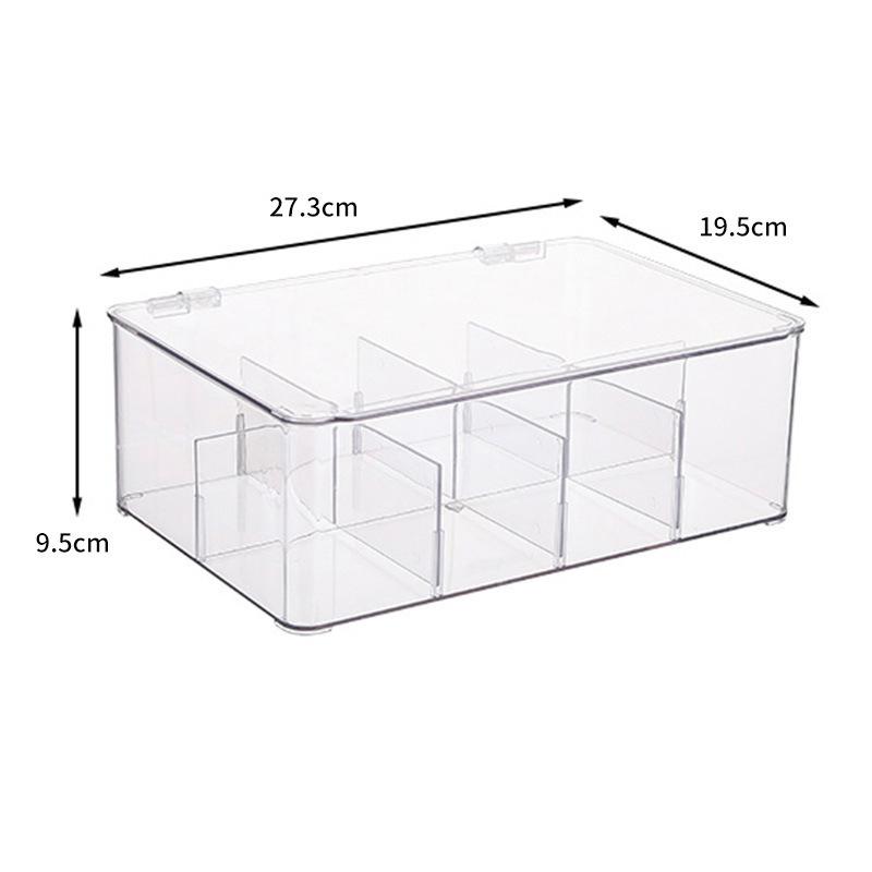 

Clear Storage Box with Removable Dividers – Transparent Organizer for Crafts, Office Supplies, Tea Bags & More XL