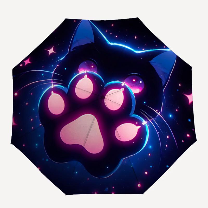 

1pc NeonPaw Cat Automatic Open/Close Umbrella with Folding feature Compact Travel Umbrella, Lightweight design, for Commuting, Business142