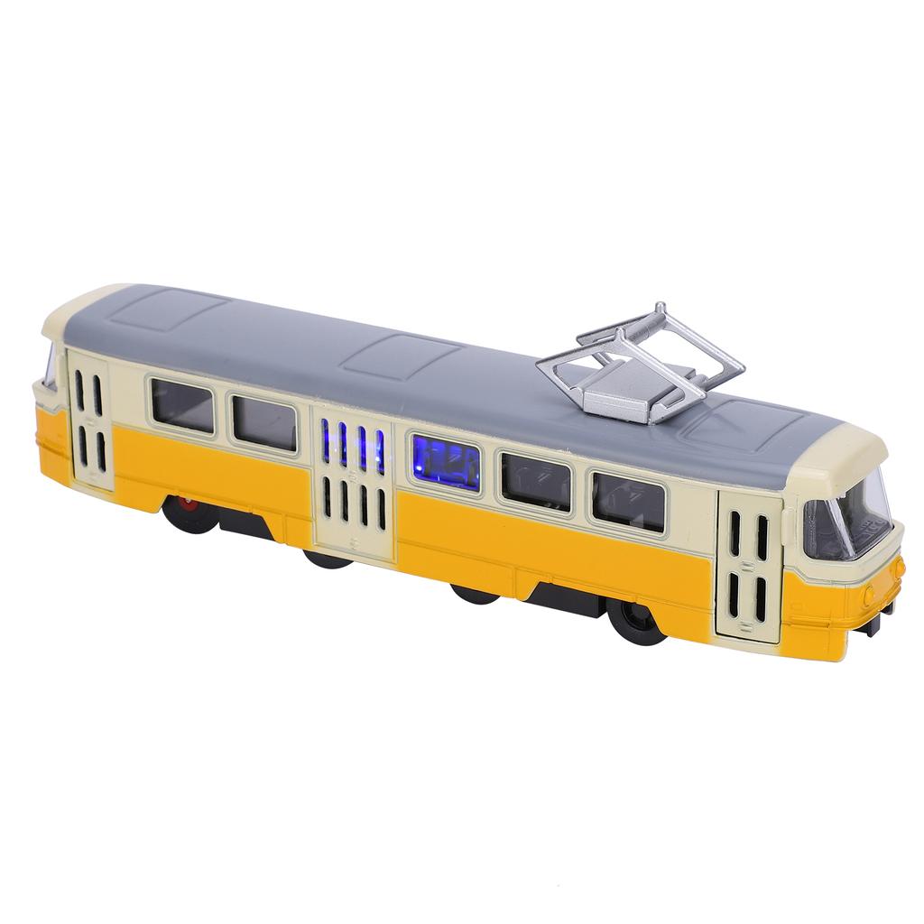 1:90 Dětské natahovací auto Hračka Děti Slitina Simulační model auta Dekorace se zvukem a světlem(Žlutá )