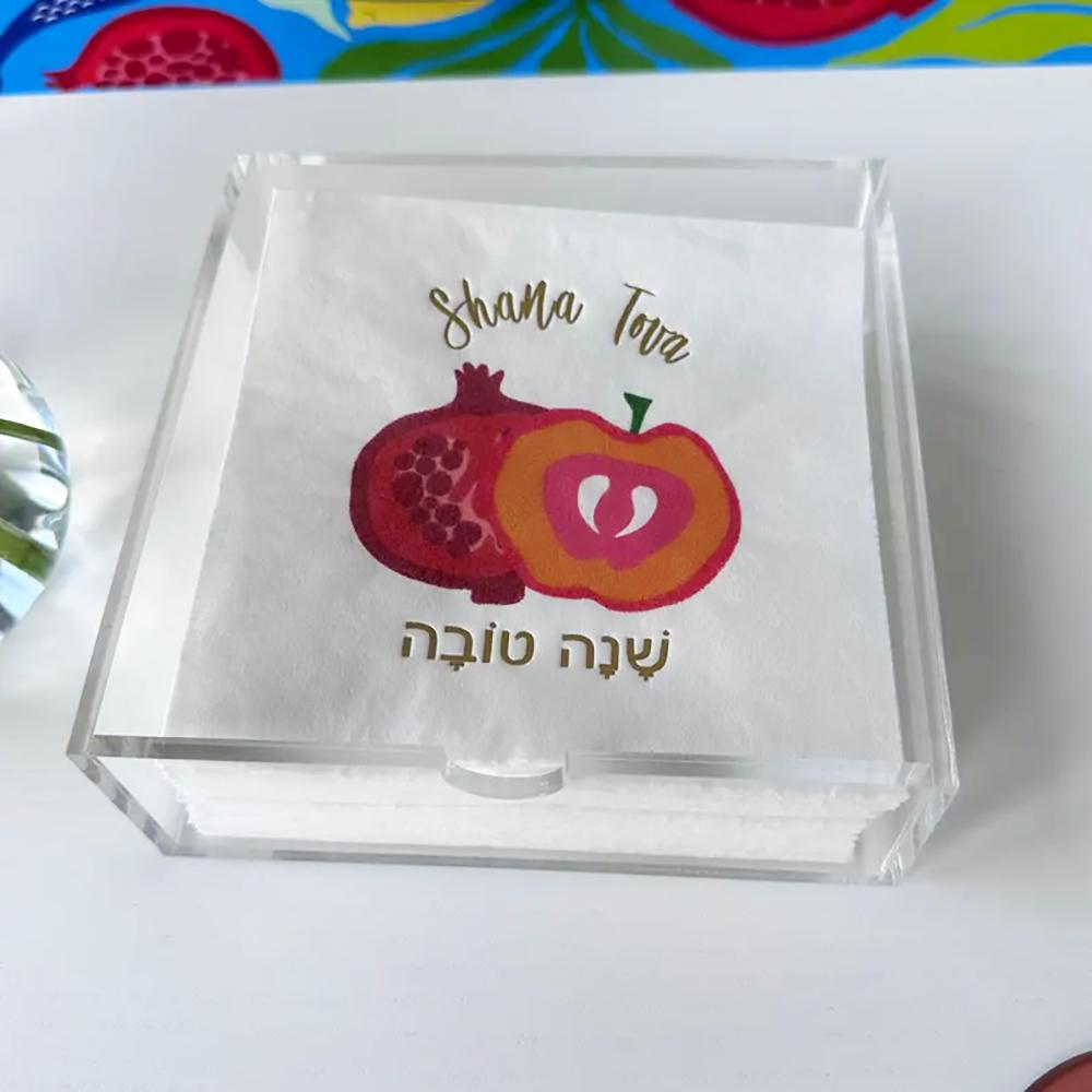 

40Pcs Rosh Hashanah Cocktail Napkins Je Pomegranate Napkins Hanukkah Beverage Napkin New Year Table Decor Shabbat Shalom 40PCS 33X33CM