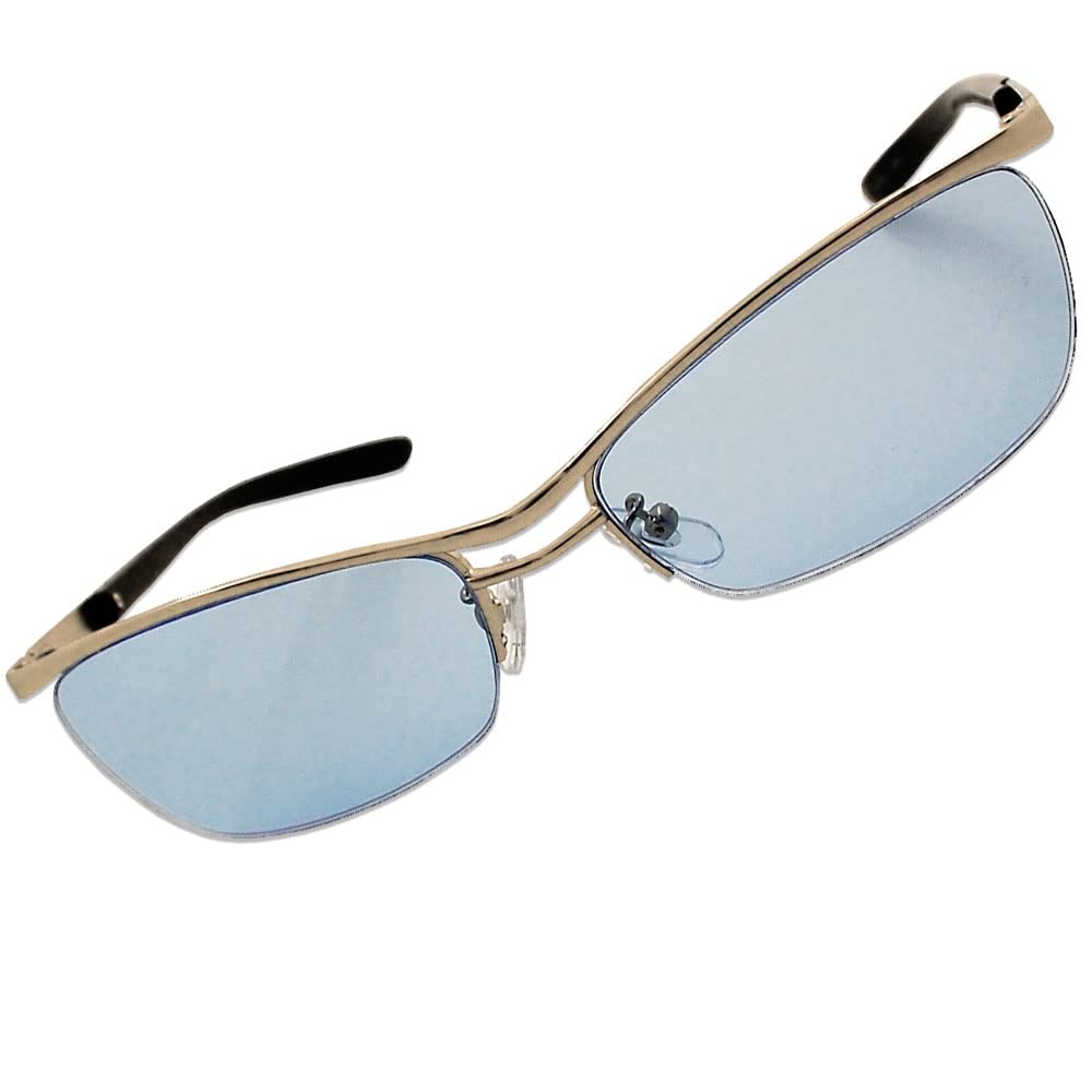 Bad Boy Look, Light Blue Lenses, UV Protection, Silver Metal Frame, Slightly Bad BoyTough Guy Style Sunglasses (2002-3)