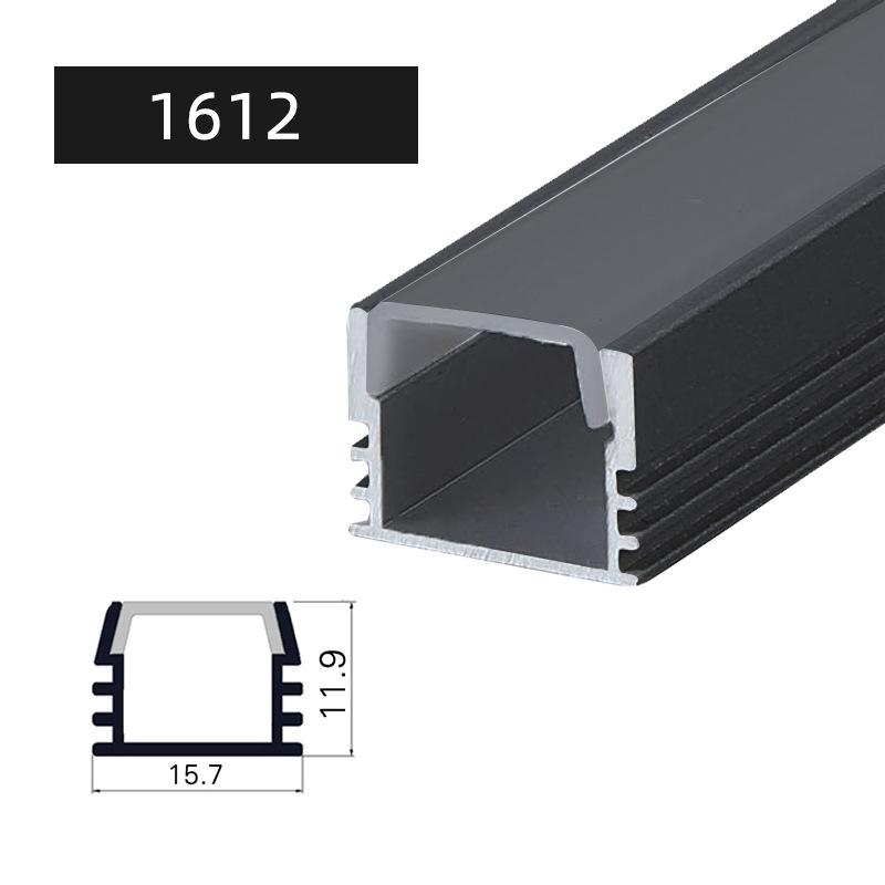 0.5m/1m 2-20pcs Black LED Aluminum Profile V/U/YW Style For 5050 5630 Strip Light Channel Black Cover Cabinet Closet Bar Lamp