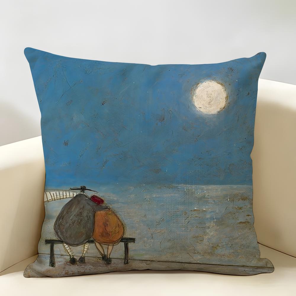 SSam Toft Art Retro Cushion Cover Natural Linen Organic Fabric DoubleSided Printing Room Sofa Decor Pillow Case