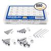 NINDEJIN Metric Button Head Socket Cap Screw Bolts & Flat Washers & Nuts Assortment Kit M2 M3 M4 M5 Stainless Steel Machine Screws Set and Wrench,