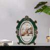 /Picture , Clear Glass Vintage European Retro Style, Bronze Patina Plated, Tabletop Horizontally