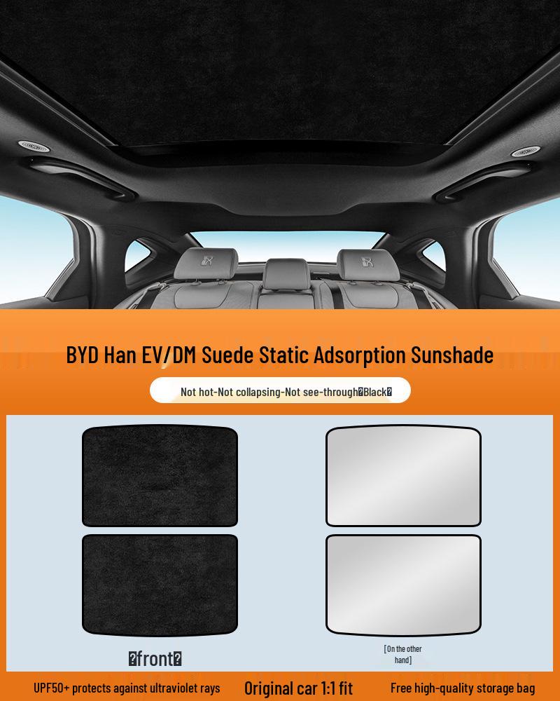 Electrostatic Sunshade Curtain for BYD Song, Seal, Qin, Han, Yuan, Tang, EVDM with Sunroof