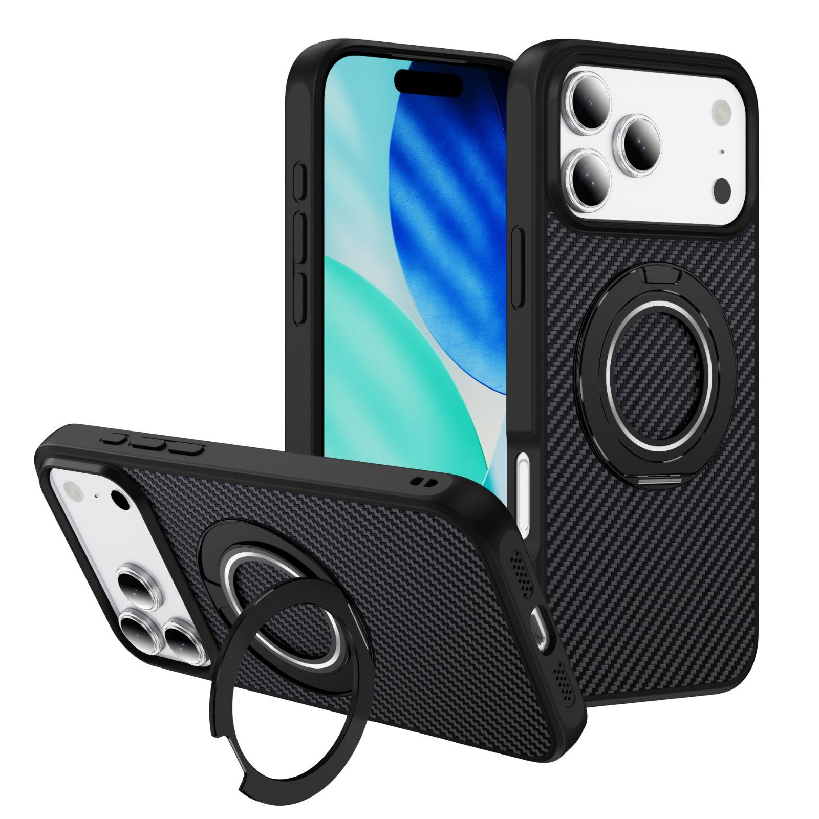 

For Apple 17 Phone Case, Niche High-end Feeling, Carbon Fiber Texture, Kevlar Texture, Magnetic Suction, for IPhone 16 Pivot Case For iPhone xr