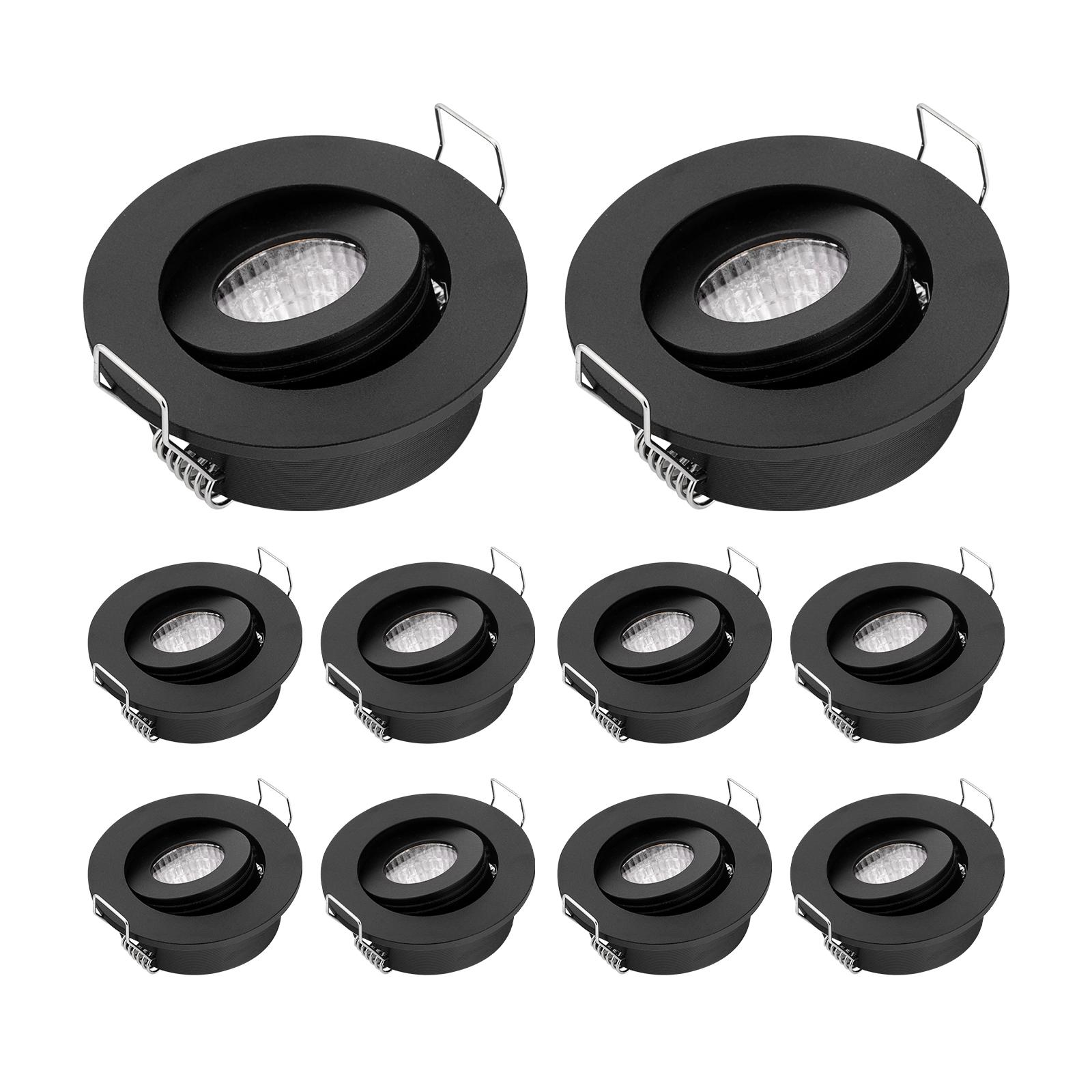 

10 шт. мини светодиодный точечный светильник COB 3 Вт светодиодный точечный светильник 3000 К для внутреннего освещения для потолочного шкафа витрина украшения лофта 3W AC85-260V&3000K чёрный