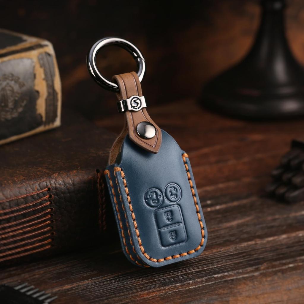 Suzuki Jimny Nodoma JC74W Key Front New Jimny 64 Spacia Custom Key XBEE Genuine Leather Smart Key Custom Dress Up Blue 4 [smasol] Cover, End, Series,