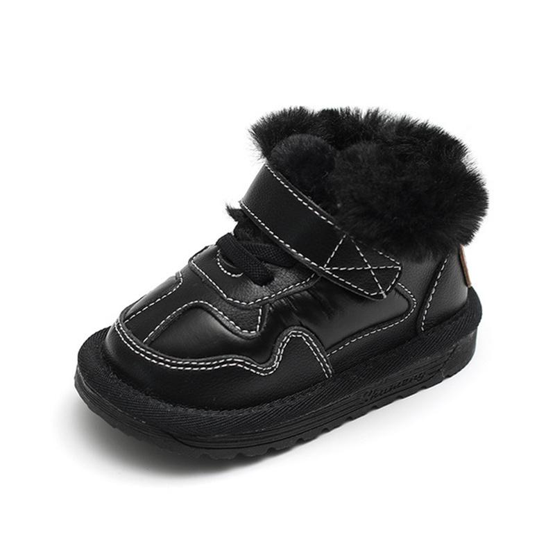 

Winter Baby Snow Boots Unisex Leather Toddler Boys Girls Shoes Waterproof Warm Plush Kids Sneaker Soft Bottom Infant Shoes 24