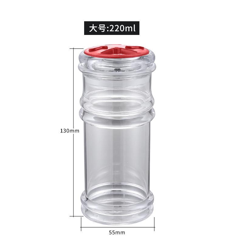 Klare Kunststoff Gewürz Glas Küche Würze Flasche Rotierenden Porösen Salz Tank Pfeffer Grill Shaker Flasche Würze Lagerung Werkzeuge