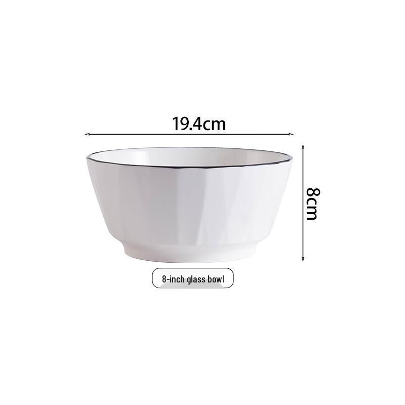 Zhi Shi Glazed Embossed Ceramic Dinner Bowl