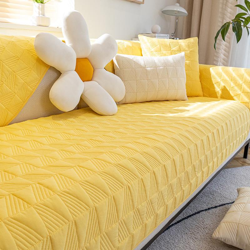 Nordic Pure Cotton Sofa Cushion Simple Modern Four Seasons Universal Non-Slip Fabric Seat Cushion Leather Sofa Cover Cover Cloth Towel