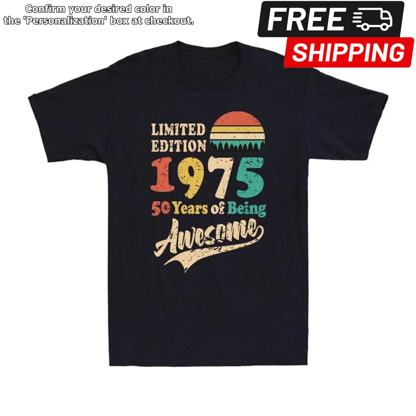 Made In 1975 50 Years Of Being Awesome Vintage 50th Birthday T-Shirt XXXXL