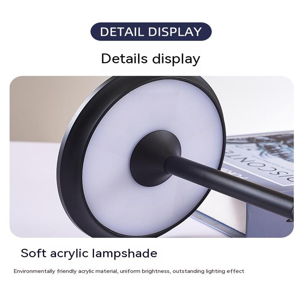 Retro Einfache Schreibtischlampe USB Wiederaufladbar Tragbar 3-Farben-Licht Stufenlose Dimmfunktion Touch Schreibtischlampe Für Restaurant Bar