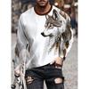 3D Wolf Print Autumn And Winter Men's Top Daily Casual Men's Long Sleeve T-shirt Outdoor Street Fashion Men's Long Sleeve Top