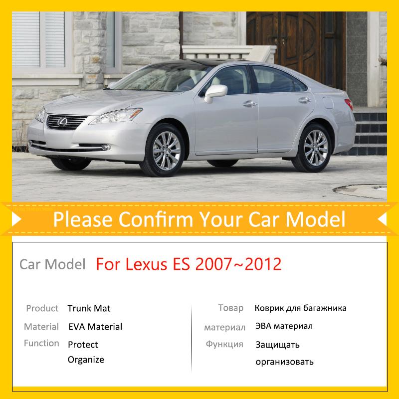 Car Trunk Mat for Lexus ES 350 ES350 Accsesories 2007~2013 2008 Waterproof Anti-slip Pad Cargo Boot Liner Tray Protective Carpet