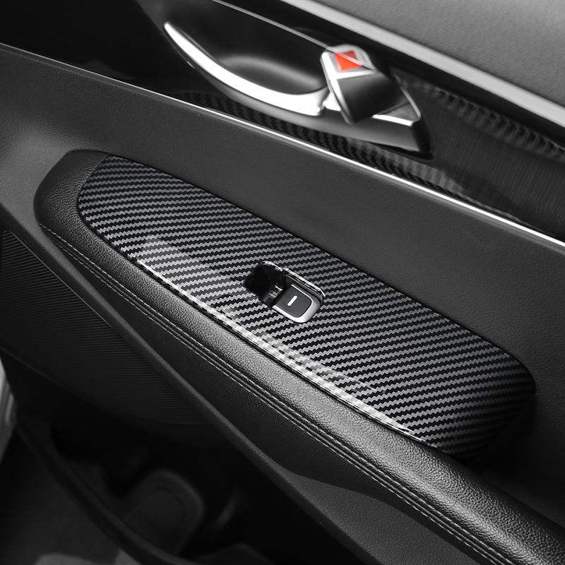 For Kia Sorento 2014- Car Tuning Carbon Fiber Window Button Cover Trim Car Interior Decor Accessories LHD