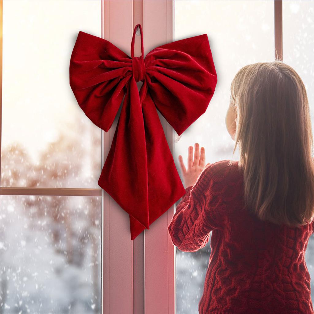 Christmas Red Oversized Bow Ribbon Christmas Tree Decoration