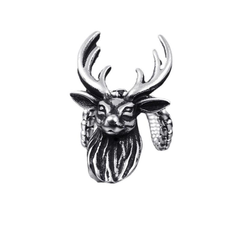 Collier Pendentif Tête de Cerf Rétro - Bijoux Animaux de Noël pour Femmes