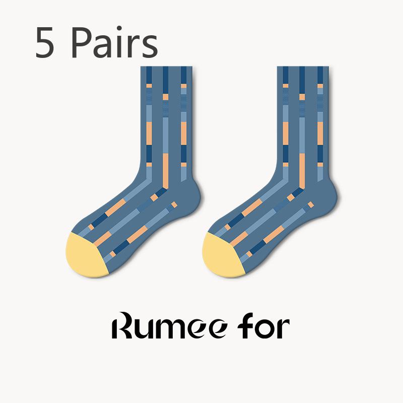 

5 Pairs of Female Spring and Summer Trend Personality Small Design Sense Cartoon Funny Tube Socks 5 Pairs