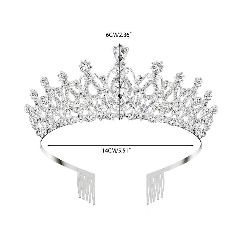 Couronnes et Tiaras en Cristal Couronne de Princesse Tiaras de Mariage pour la Mariée avec Peigne Bandeau Strass Tiare de Reine