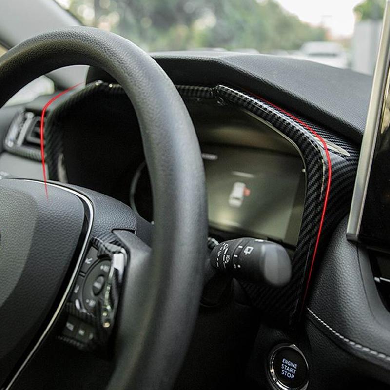 For Toyota RAV4 RAV 4 XA50   Peach Wood Car Dashboard Screen Frame Carbon Fiber Dashboard Decoration Chrome
