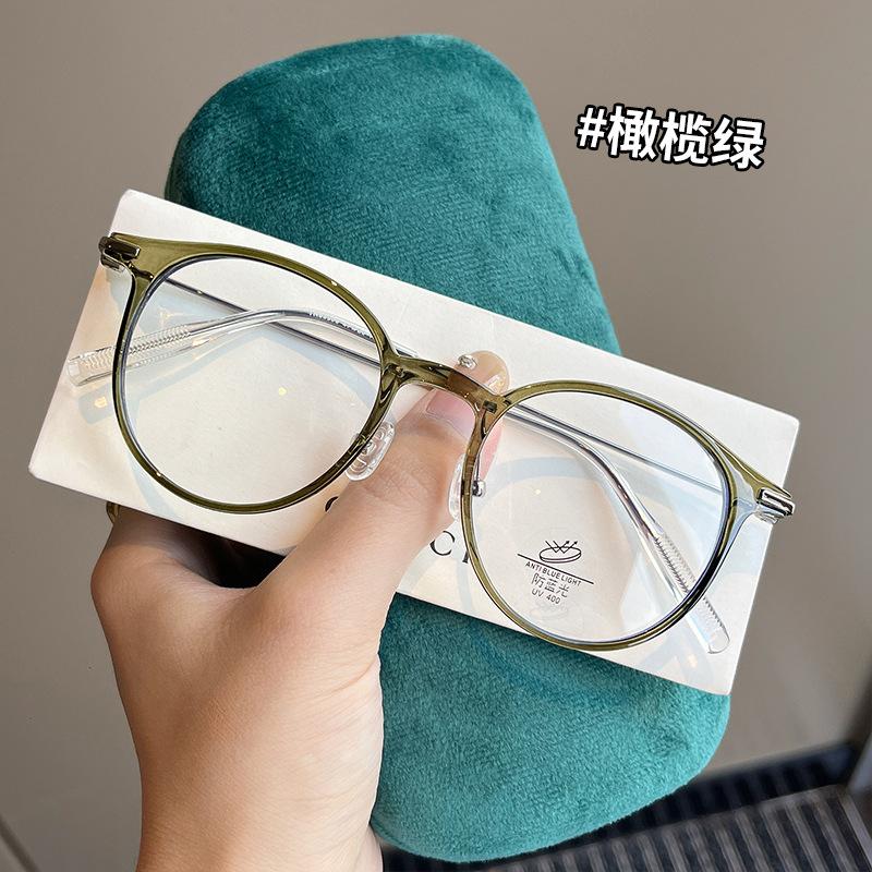 Campus Style Glasses Frames  Material Anti Blue Light Eyeglass Frames For Women Round Shape Men Glass