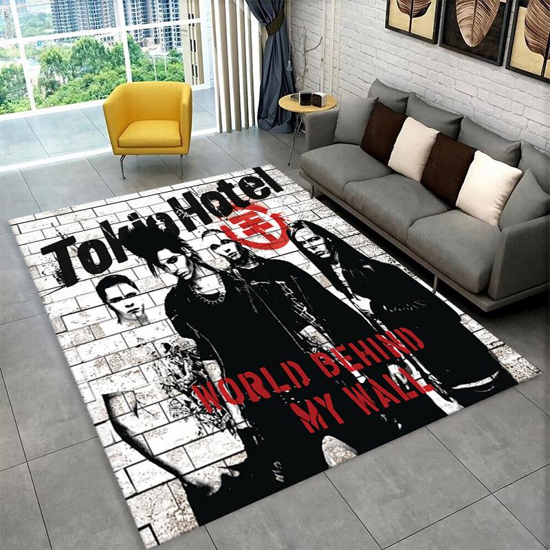 Rocková kapela Tokio Hotel Bill Kaulitz Koberec Rohožka do ložnice Obývacího pokoje Pohovky Herny Vstupní rohožka Domácí dekorace, Koberec pro dětský prostor Protiskluzový