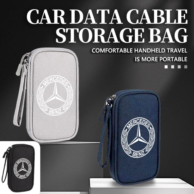 AABGW1 For Benz Oxford Cloth Car Styling Digital Data Line Box Travel Organizer Trunk Storage Bag AMG VIANO GLB GLC W108 W124 W126 W169