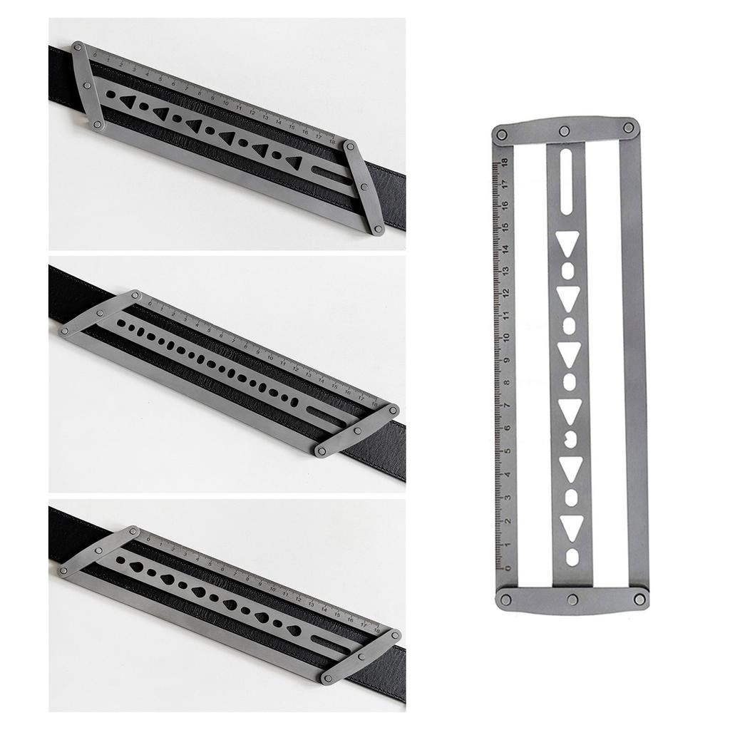 Stainless Steel Belt Hole Punch Template Leather Belt Hole Positioning Guide Leatherworking Tool for Leather Crafting