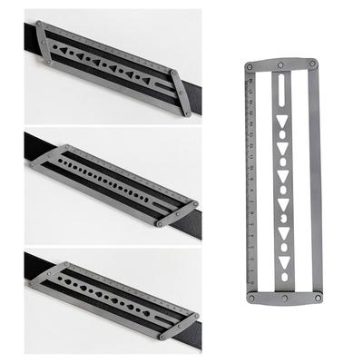 Stainless Steel Belt Hole Punch Template Leather Belt Hole Positioning Guide Leatherworking Tool for Leather Crafting