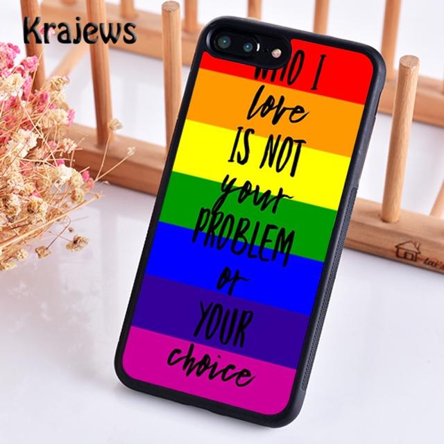 Krajews Gay Lesbian LGBT Rainbow Pride Soft Phone Case For iPhone 17 Air 16 15 14 plus 11 12 13 pro max coque Fundas